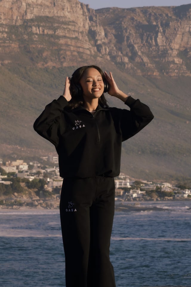 OASA product — Obsidian hoodie back detail